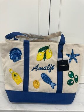 America & beyond Amalfi Embroidered Canvas Tote